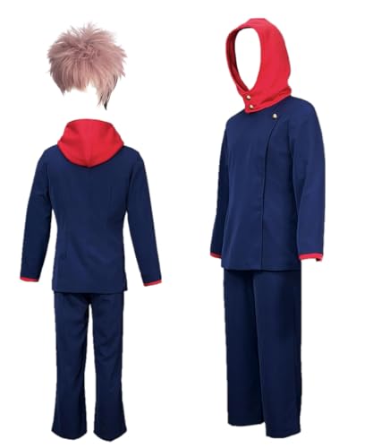 TYRHDJZQ Anime Cosplay Blau Kapuzenmantel Hose Herren Uniform Halloween Kostüm Outfit (US(XL) von TYRHDJZQ