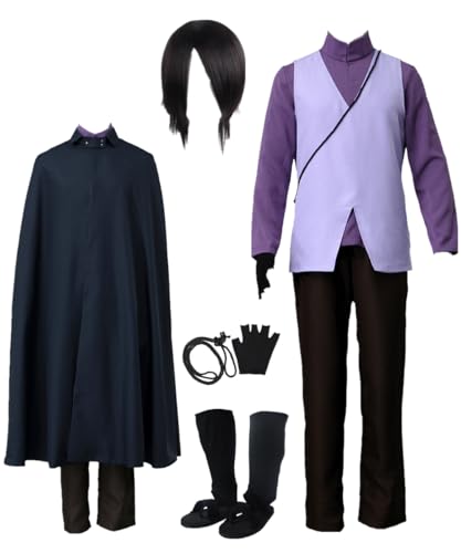 TYRHDJZQ Anime Cosplay Blau Umhang Lila Herren Outfit Halloween Kostüm (US(S)) von TYRHDJZQ