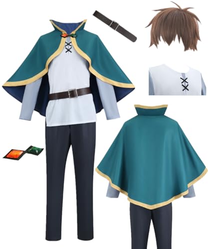 TYRHDJZQ Anime Cosplay Grüner Umhang T-Shirt Hose Herren Kostüm Halloween (US(S)) von TYRHDJZQ