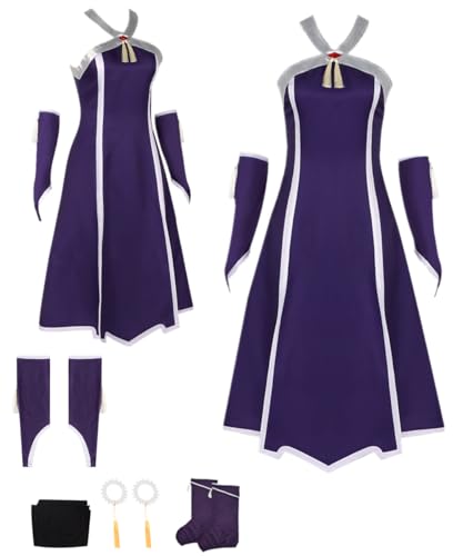 TYRHDJZQ Anime Cosplay Lila Kleid Damen Kostüm Outfit Halloween (US(S)) von TYRHDJZQ