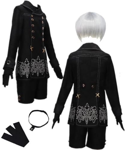 TYRHDJZQ Anime Cosplay Schwarzer Mantel Shorts Herren Kostüm Outfit Halloween (US(L)) von TYRHDJZQ