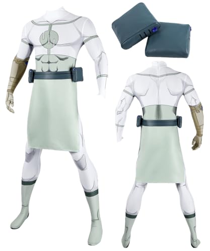 TYRHDJZQ Anime Cosplay Weiß Grün Elastischer Overall Herren Kostüm Halloween (XXS) von TYRHDJZQ