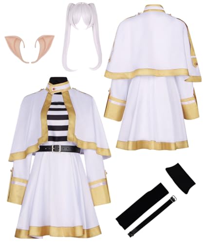 TYRHDJZQ Anime Cosplay Weißes Schalkleid Damenkostüm Outfit Halloween (US(M)) von TYRHDJZQ