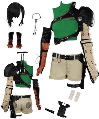 TYRHDJZQ Anime Grüne Weste Brauner Rock Damen Outfit Kostüm Halloween (US(XXL)) von TYRHDJZQ