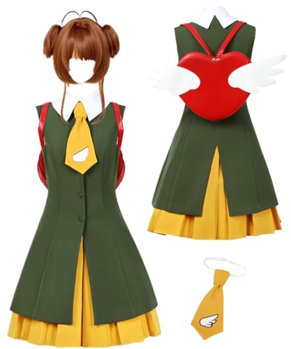 TYRHDJZQ Anime Grüne Weste Jacke Rock Damen Kostüm Outfit Halloween (US(L)) von TYRHDJZQ
