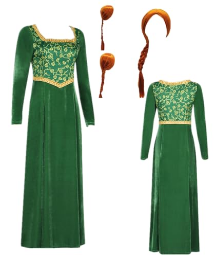 TYRHDJZQ Anime Grünes Langarmkleid Damen Outfit Kostüm Halloween (XS) von TYRHDJZQ
