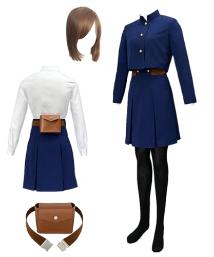 TYRHDJZQ Anime-Kostüm, blauer langer Mantel, Hemd, Damenuniform, Halloween, Cosplay, Outfit (US(XL)) von TYRHDJZQ
