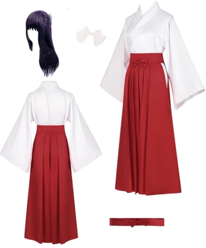 TYRHDJZQ Anime Movie Weiß Rot Kimono Damen Kostüm Outfit Halloween (Small) von TYRHDJZQ