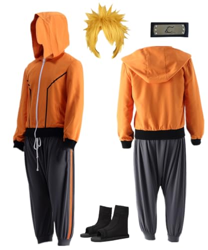 TYRHDJZQ Anime Orange Kapuzenjacke Hose Herren Outfit Halloween Kostüm (US(S)) von TYRHDJZQ