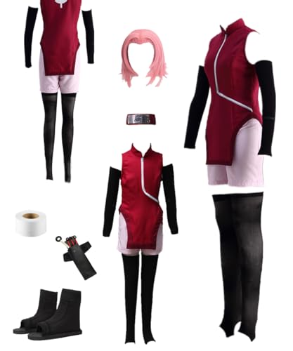 TYRHDJZQ Anime Red Cheongsam Pink Shorts Damen Halloween Outfit Kostüm (US (XL) von TYRHDJZQ