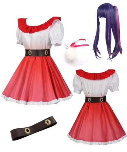 TYRHDJZQ Anime Red Dress JK Bühnenkostüm Damen Uniform Kostüm Halloween (Rotes Kleid, US(L)) von TYRHDJZQ