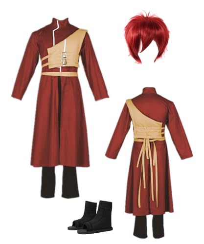 TYRHDJZQ Anime Red Gaara Herren Outfit Halloween Cosplay (3XL) von TYRHDJZQ