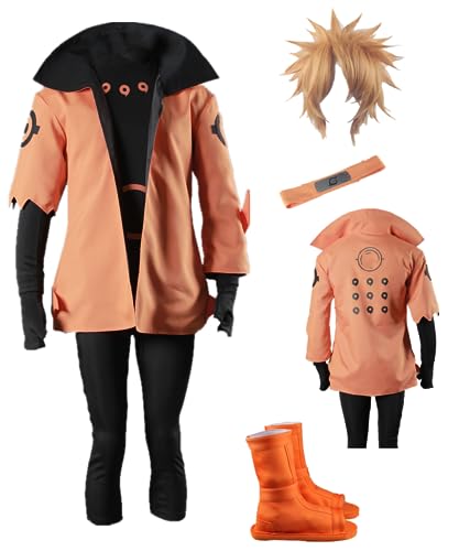 TYRHDJZQ Anime Rikudousennin Copaly Modo Orange Herren Outfit Halloween Kostüm (XS) von TYRHDJZQ