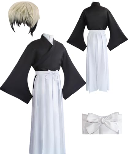 TYRHDJZQ Anime Schwarz-Weiß-Kimono Herren-Kostüm, Outfit, Halloween, Größe M von TYRHDJZQ