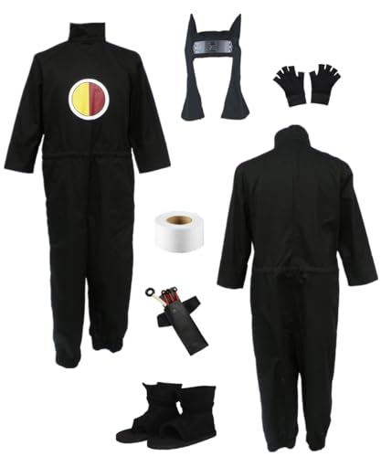 TYRHDJZQ Anime Schwarzer Jumpsuit Kostüm Herren Outfit Halloween Cosplay (US(XL)) von TYRHDJZQ