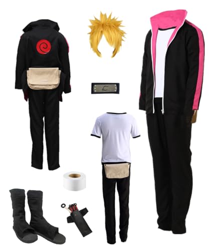 TYRHDJZQ Anime Schwarzer Mantel, Hose, Cosplay, Herren-Outfit, Halloween-Kostüm (schwarz, US (XXL)) von TYRHDJZQ