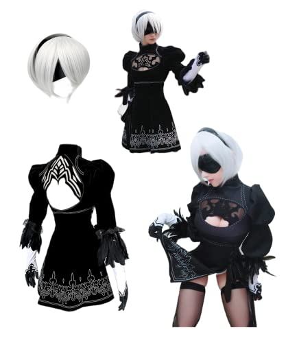 TYRHDJZQ Anime Schwarzes Kleid Damen Kostüm Outfit Halloween Cosplay (US(S)) von TYRHDJZQ