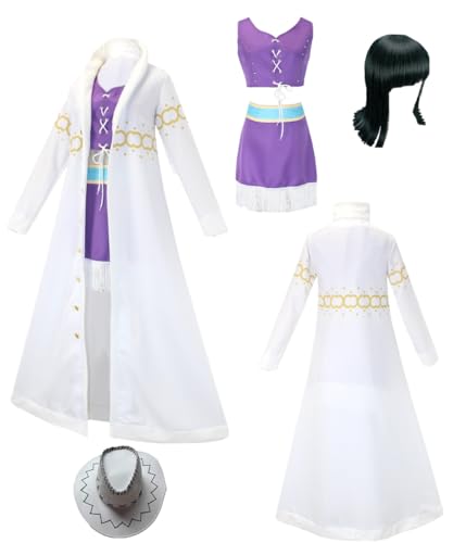 TYRHDJZQ Anime Weißer Pelzkragen Mantel Kostüm Damen Outfit Halloween Cosplay (US(L)) von TYRHDJZQ