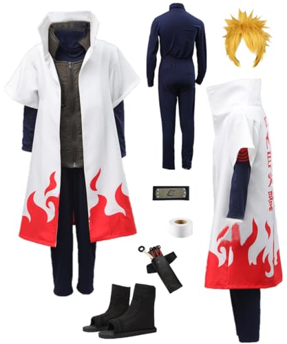 TYRHDJZQ Anime Weißer Umhang, grüne Weste, blaues Herren-Outfit, Halloween-Kostüm (US(XL)) von TYRHDJZQ