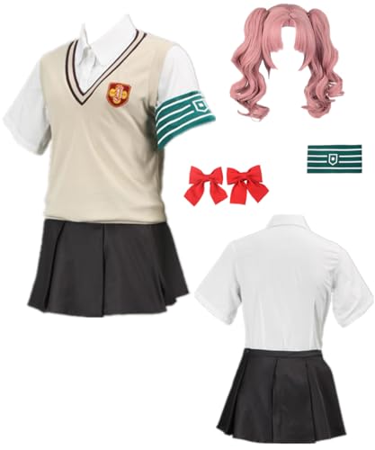 TYRHDJZQ Anime Weste Shirt Kurzer Rock Schuluniform Damen Kostüm Outfit Halloween (Shirai Kuroko, US(S)) von TYRHDJZQ