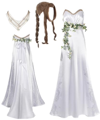 TYRHDJZQ Anime White Camisole Long Dress Women Outfit Halloween Costume (US(M)) von TYRHDJZQ