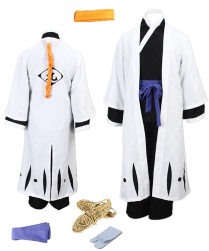 TYRHDJZQ Anime weißer Robe, schwarze Kimono-Hose, Herren-Kostüm, Halloween-Party, Größe XL TYRHDJZQ Anime weißer Robe, schwarze Kimono-Hose, Herren-Kostüm, Halloween-Party, Größe XL von TYRHDJZQ