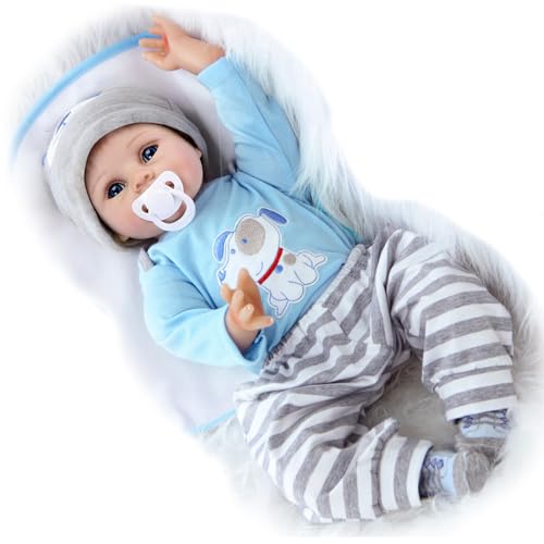 TYRUGD Reborn Baby Dolls 22 Inch 55 cm Soft Vinyl Silicone Reborn Doll Lifelike Real Reborn Baby Newborn Toddler Doll Toy for Children TYRUGD Reborn Baby Dolls 22 Inch 55 cm Soft Vinyl Silicone Reborn Doll Lifelike Real Reborn Baby Newborn Toddler Doll Toy for Children von TYRUGD