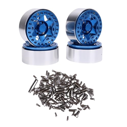 TYTOGE 4pcs 1,9 -Zoll -Perldlock -Rand -Hub, Aluminiumlegierung RC Rad Hub für 1/10 RC Crawler Imitation VP Wheel Hub (Blau) von TYTOGE