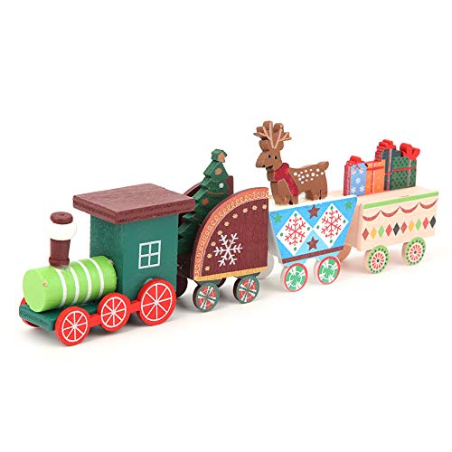 TYTOGE Mini Weihnachten Kinder Holz Zug Spielzeug Kind Zuhause DIY Zug Dekoration Ornament Geschenk (Bunt) von TYTOGE