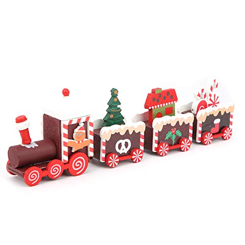 TYTOGE Mini Weihnachten Kinder Holz Zug Spielzeug Kind Zuhause DIY Zug Dekoration Ornament Geschenk (Kaffeefarbe) von TYTOGE