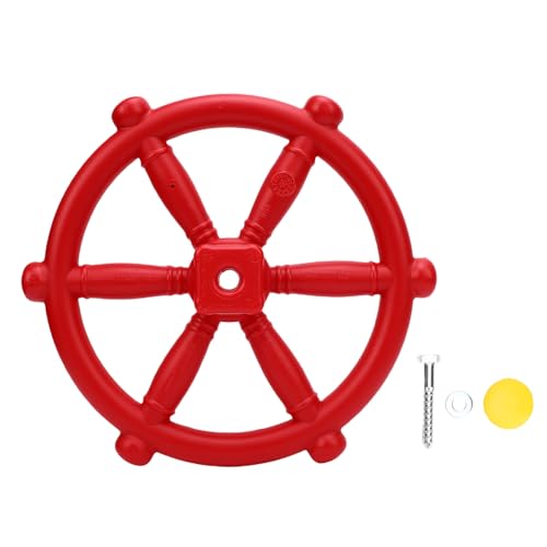 TYTOGE Schaukel-Lenkrad aus Kunststoff, Piratenschiff-Radspielzeug, Spielplatz-Zubehöraufsätze für Baumhaus, Hinterhof und Spielhaus Im Freien (Rot) von TYTOGE