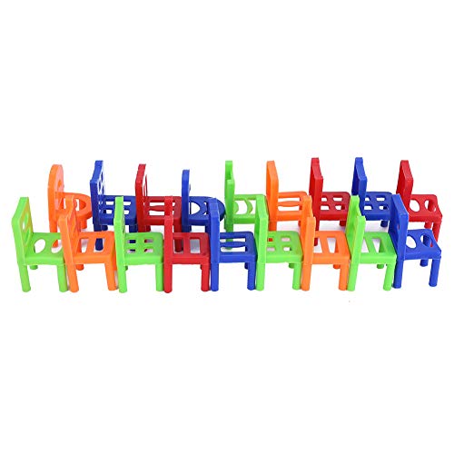 TYTOGE Stapelstuhl-Spiel, 18 Teile/Satz Mini-Stapel-Kunststoff-Stuhl-Spielzeug, das Intelligentes Spielzeug Lernt, Familienbrett, Balancing-Spielzeug, Spiele für Kinder von TYTOGE