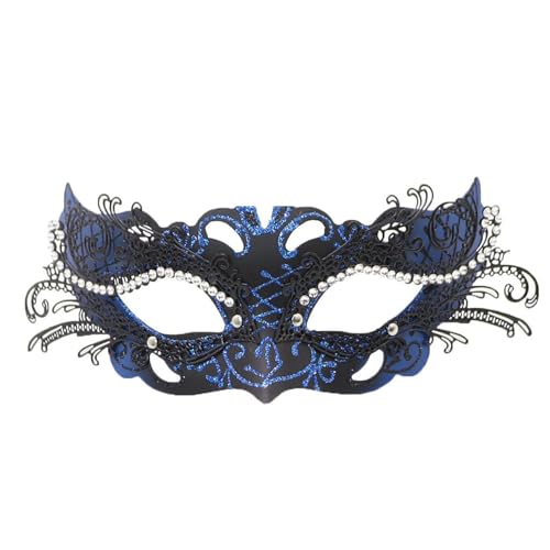 TYTUOO Männliche und weibliche Karnevalsparty-Auftritte, Maskerade-Tänze, Metal Schulsachen (Blue, One Size) von TYTUOO