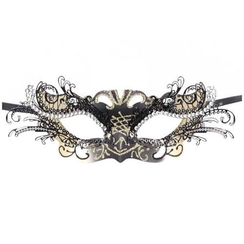 TYTUOO Männliche und weibliche Karnevalsparty-Auftritte, Maskerade-Tänze, Metal Schulsachen (Gold, One Size) von TYTUOO