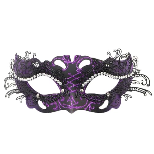 TYTUOO Männliche und weibliche Karnevalsparty-Auftritte, Maskerade-Tänze, Metal Schulsachen (Purple, One Size) von TYTUOO