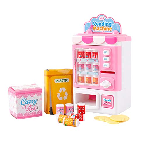 TYTUOO Maschinenspielzeug Kinderset Getränke Einkaufen Zuhause Simulationen Unterricht für Automaten Kinderspielzeug (Pink, One Size) von TYTUOO