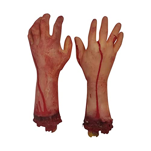 Halloween Abgetrennte Hände 27cm (1 Paar) - Blutige & Gruselige Fake-Körperteil Deko für Spukhaus & Horror-Party - Künstliche Hände mit Realistischem Blut-Effekt von TYUIOP