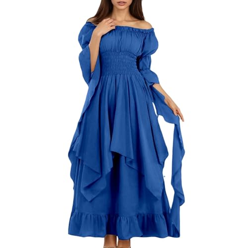 TYUIOP Sommerkleid Damen Mittelalter Kleidung Renaissance Kleid Und Off Shoulder Bluse Gürtel Viktorianisches Kostüm Für Karneval Halloween Baumwolle Leinen Gothic Herren Xxl TYUIOP Sommerkleid Damen Mittelalter Kleidung Renaissance Kleid Und Off Shoulder Bluse Gürtel Viktorianisches Kostüm Für Karneval Halloween Baumwolle Leinen Gothic Herren Xxl von TYUIOP