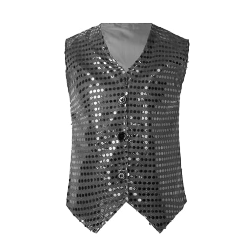 TYUIOP baby weste cowboy hut kinder ärmellose glitzer outfit damen 70er jahre ganzkörperanzug hippie kostüm milkmaid dress baumwolle klamotten westen für mädchen 140 von TYUIOP