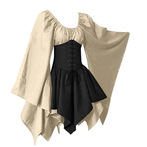 TYUIOP damen mittelalter kleid mit trompetenärmel,traditionelles irisches kleid für damen renaissance karneval kostüm cosplay party halloween kostüm TYUIOP damen mittelalter kleid mit trompetenärmel,traditionelles irisches kleid für damen renaissance karneval kostüm cosplay party halloween kostüm von TYUIOP