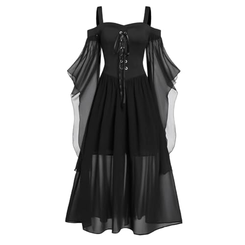 TYUIOP kleider damen sommer mittelalter kleidung renaissance kleid und off shoulder bluse gürtel viktorianisches kostüm für karneval halloween rotkäppchen umhang mit ärmel gothic oberteil TYUIOP kleider damen sommer mittelalter kleidung renaissance kleid und off shoulder bluse gürtel viktorianisches kostüm für karneval halloween rotkäppchen umhang mit ärmel gothic oberteil von TYUIOP