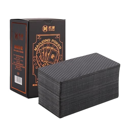TYUKXJH 9,5 x 5,2 cm Mahjong-Karte aus wasserdichtem PVC, tragbares Mahjong-Kartenspiel aus PVC, tragbare Spielplattform zum Thema, traditionelle Karten, interaktive Spielkarte von TYUKXJH