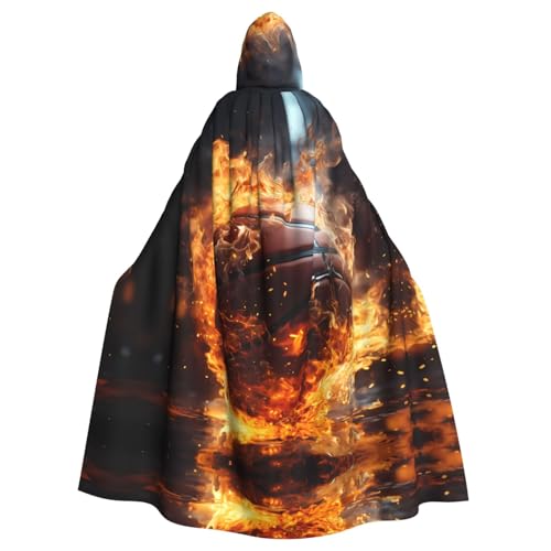 TYUMH Basketball auf Feuer und Wasserflamme spritzt Halloween Erwachsene Kapuzenumhang für Ostern Rollenspiele Ostern von TYUMH