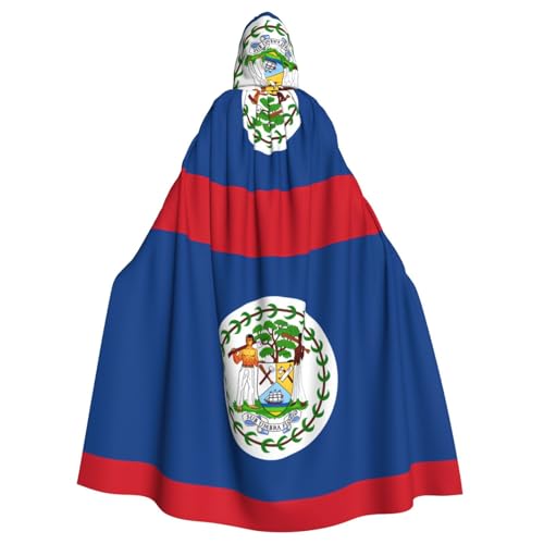 TYUMH Belize-Flagge, Halloween, Erwachsenen-Kapuzenumhang für Ostern, Rollenspiele, Ostern von TYUMH