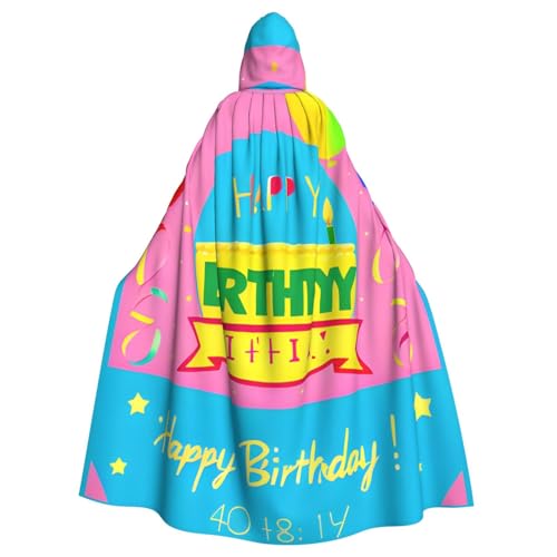 TYUMH Happy Birthday Ballon Halloween Erwachsene Kapuzenumhang für Ostern Rollenspiel Ostern Schwarz von TYUMH