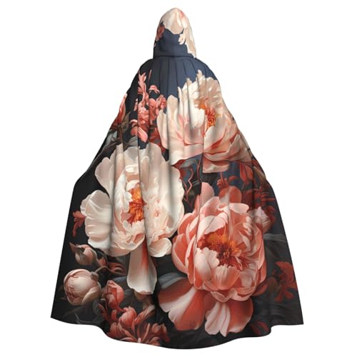 TYUMH Hellweiße Pfingstrosen Halloween Erwachsene Kapuzenumhang für Ostern Rollenspiele Ostern von TYUMH