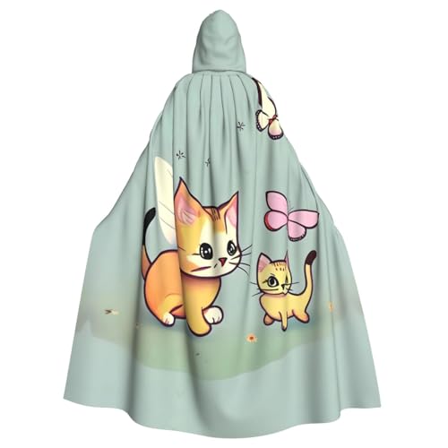 TYUMH Kapuzenumhang mit Kätzchen, Schmetterling, Halloween, Erwachsene, für Ostern, Rollenspiele, Ostern von TYUMH