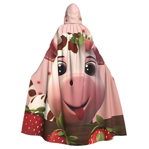 TYUMH Kühe und Erdbeeren Halloween Erwachsene Kapuzenumhang für Ostern Rollenspiele Ostern von TYUMH
