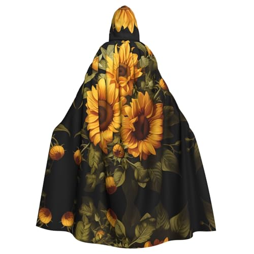 TYUMH Mit dem gelben Sonnenblumen-Umhang mit Kapuze für Erwachsene, für Ostern, Rollenspiele und Ostern von TYUMH