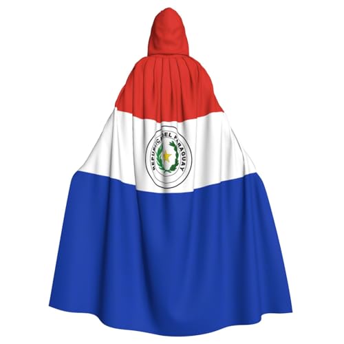 TYUMH Paraguay-Flagge, Halloween-Umhang mit Kapuze für Erwachsene, für Ostern, Rollenspiele, Ostern von TYUMH